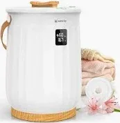 Photo 1 of RESIMPLE White Hot Towel Warmer Bucket Large Blanket Bucket Warmer with LCD Screen Aromatherapy Disc Holder for Home Bathroom Spa 4 Timer Settings Auto Off 20 L A-white With Handle