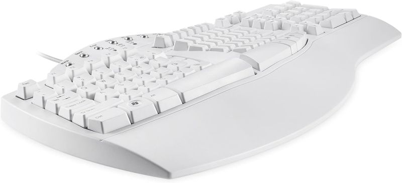 Photo 2 of Perixx PERIBOARD-512W Periboard-512 Ergonomic Split Keyboard - Natural Ergonomic Design - White - Bulky Size 19.09"X9.29"X1.73", US English Layout
