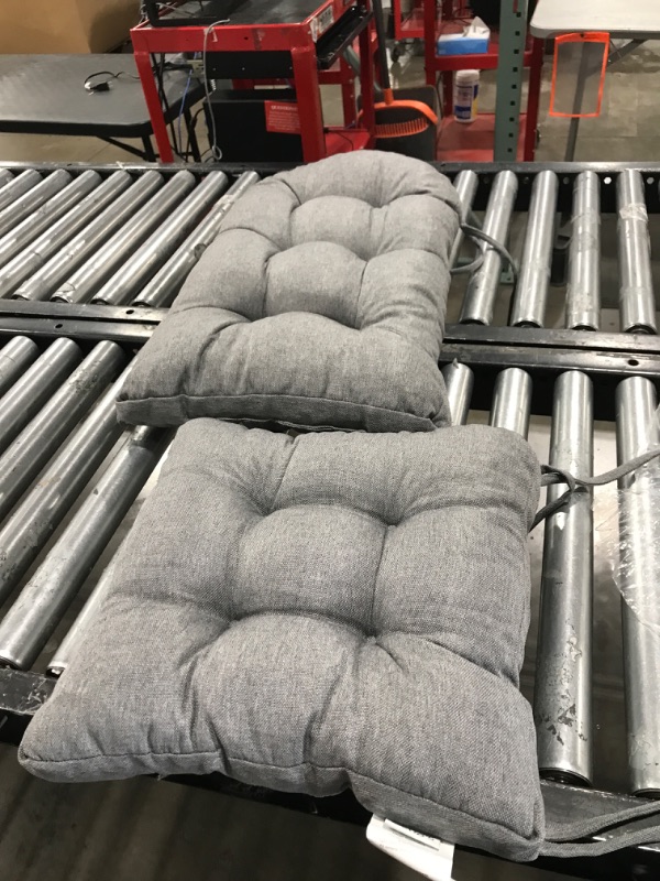 Photo 1 of Love's cabin Adirondack Chair Cushion, Rocking Chair Cushion Indoor High Back, Patio Chair Cushions Set of Seat & Back Cushion with Ties for Indoor/Outdoor Rocker, Chair Pads with Memory Foam, Grey 1 Count (Pack of 1) Grey -Adirondack Chair