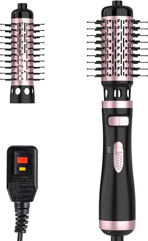 Photo 1 of Rotating Hair Dryer Brush and Blow Dryer Brush, 4 in 1 Brush Blow Dryer, 2 Detachable Auto-Rotating Hot Air Spin Dryer Brush(1.5 2 inch) Black & Pink
