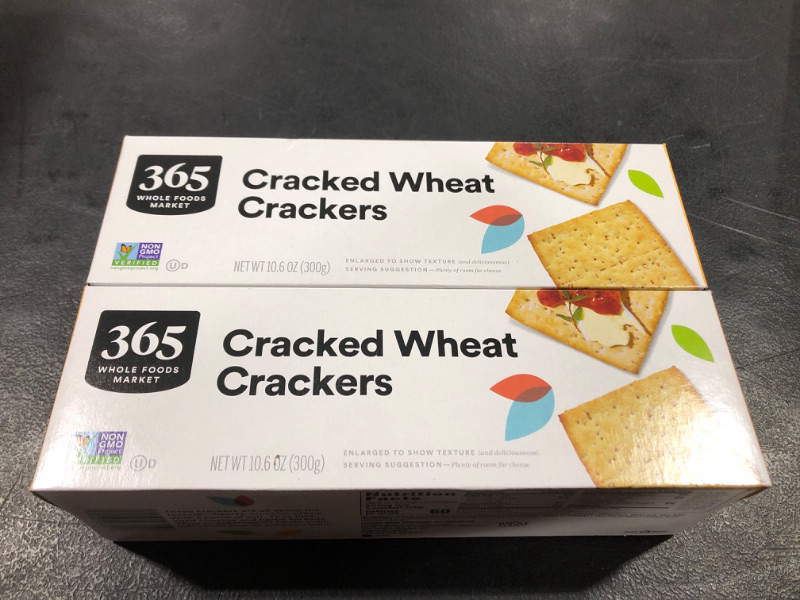 Photo 1 of 365 by Whole Foods Market, Cracker Cracked Wheat, 10.6 Ounce (Pack of 2) est date 07/16/2024