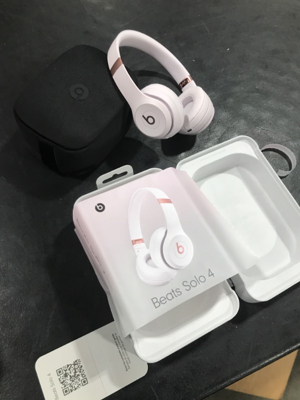 Photo 2 of Beats Solo 4 - Wireless Bluetooth On-Ear Headphones, Apple & Android Compatible, Up to 50 hours of Battery Life - Cloud Pink Cloud Pink Solo4 Without AppleCare+