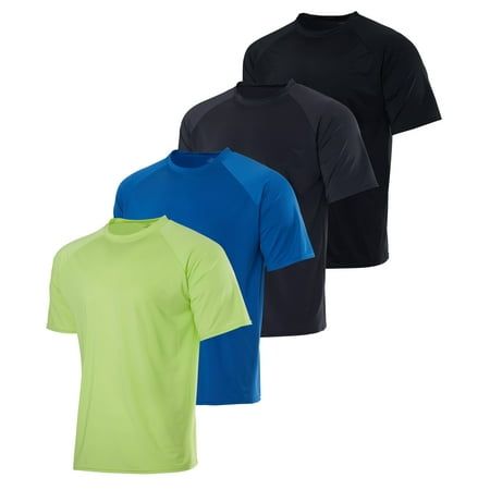 Photo 1 of 4-Pack: Men’s Short Sleeve Quick Dry UPF 50+ Sun Protection Rash Guard Shirt – Swimwear for Men (Available in Big & Tall). Size L