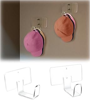 Photo 1 of Hat Rack for Wall, 2 Pack Hat Racks for Baseball Caps, Hat Racks for Baseball Caps Wall? Hat Hanger Strong Adhesive for Door, Bedroom, Closet (2 Pcs Clear)