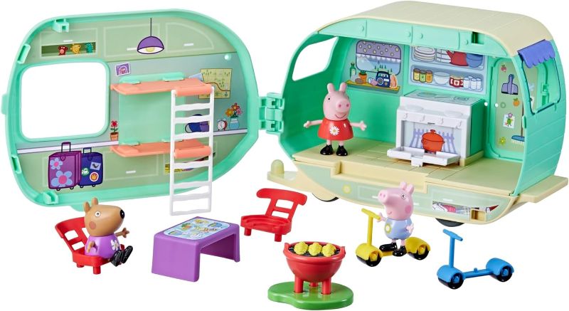 Photo 1 of  Peppa Pig Caravan Playset with 3 Figures and 6 Accessories, Preschool Toys for 3 Year Old Girls and Boys and Up 