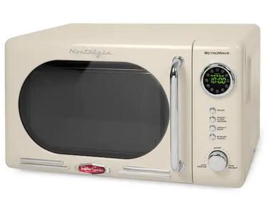 Photo 1 of Nostalgia Retro 0.7 cu. ft. 700-Watt Countertop Microwave Oven in Beige