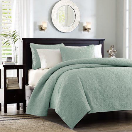 Photo 1 of  Mansfield 3-Piece Seafoam Full/Queen Coverlet Set 