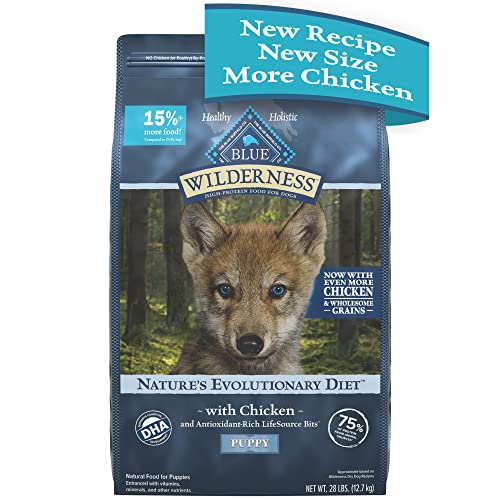 Photo 1 of  Blue Buffalo Wilderness Puppy Dry Dog Food with Chicken Flavor - 28lbs, BEST BY 29 JUL 2024