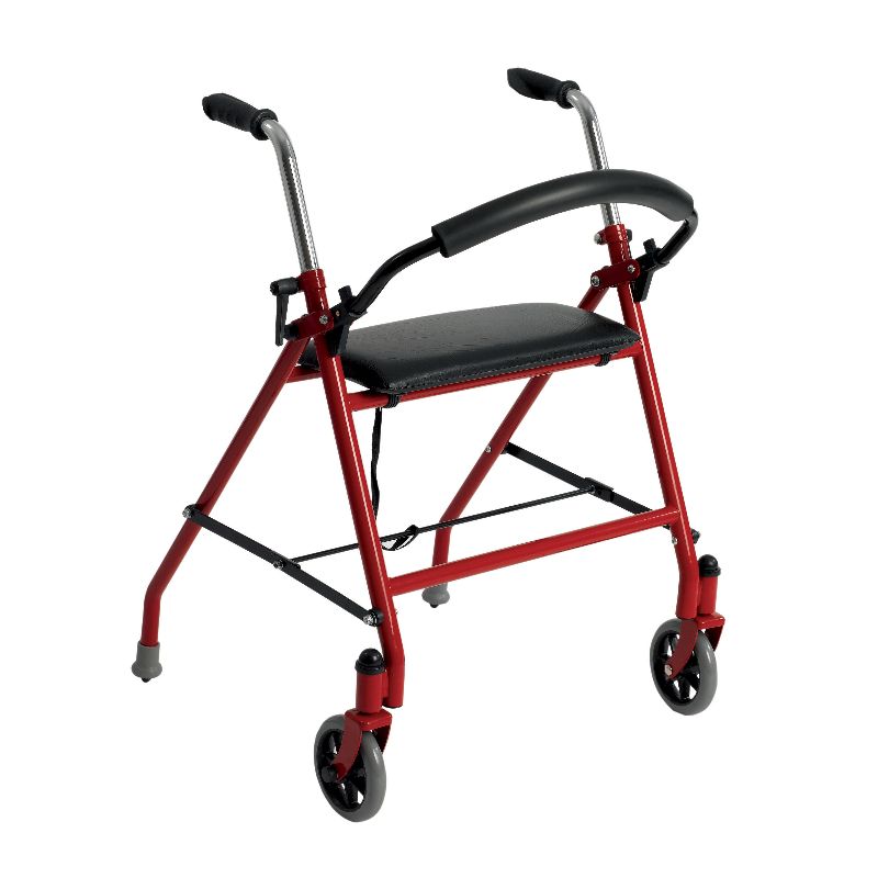 Photo 1 of Drive Medical Two Wheeled Walker with Seat, Red 