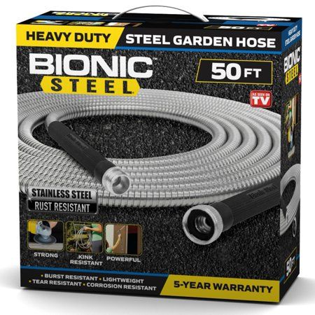 Photo 1 of  5/8 in. Dia. X 50 Ft. Heavy-Duty Stainless Steel Garden Hose 