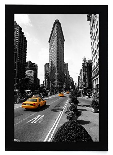 Photo 1 of  Americanflat 11x17 Picture Frame MDF Wood and Shatter-resistant Glass Portrait and Landscape Display Black 