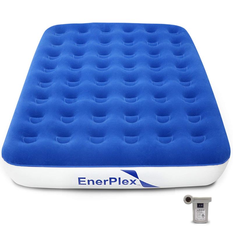 Photo 1 of  EnerPlex Luxury 9 Inch Queen Never-Leak Air Mattress Including High Speed Pump Blue 