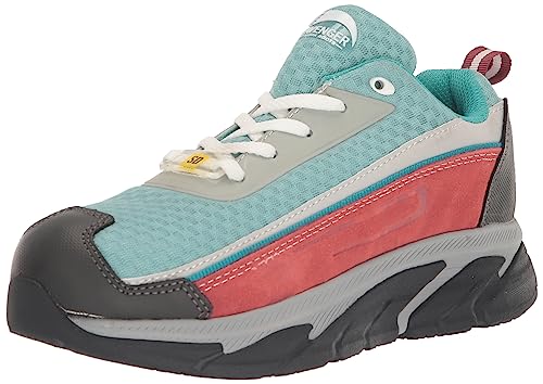 Photo 1 of  Avenger Work Boots Women's Aluminum Toe A670 Industrial Shoe, Grey/Turquoise, 6 Wide 