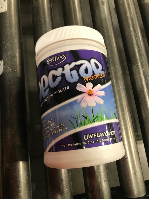 Photo 1 of  Syntrax Nectar Whey Protein Isolate Powder Medical Unflavored 1 Lb, BEST BY 15 AUG 2024