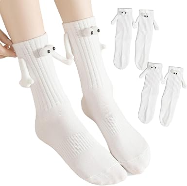 Photo 1 of  2 Pairs Magnetic Holding Hands Crazy Socks for Kids - Anniversary Ideas Gifts for Men, Women, Couple - Silly Socks for Kids - Gifts for Boyfriend, Girlfriend, Kids, Best Friend, Him, Her 