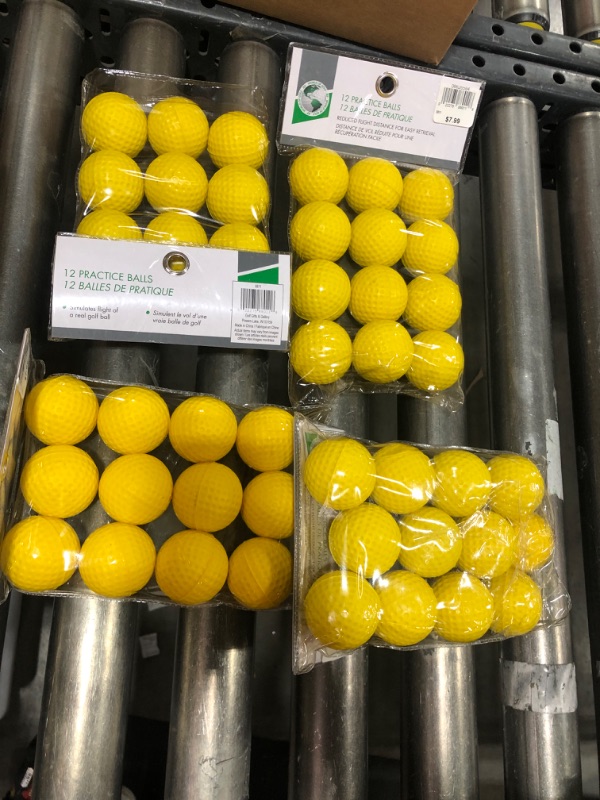 Photo 2 of Bundle of 4 Yellow Foam Golf Balls - 12 Pack - Golf 