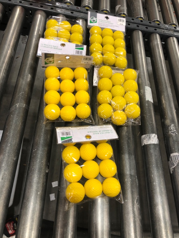 Photo 2 of Bundle of 5 Yellow Foam Golf Balls - 12 Pack - Golf 