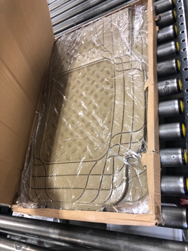 Photo 1 of FH Group 4 Piece Semi Custom 3-Row Trimmable Floor Mats: Beige
