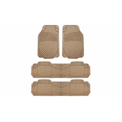Photo 1 of FH Group 4 Piece Semi Custom 3-Row Trimmable Floor Mats: Beige
