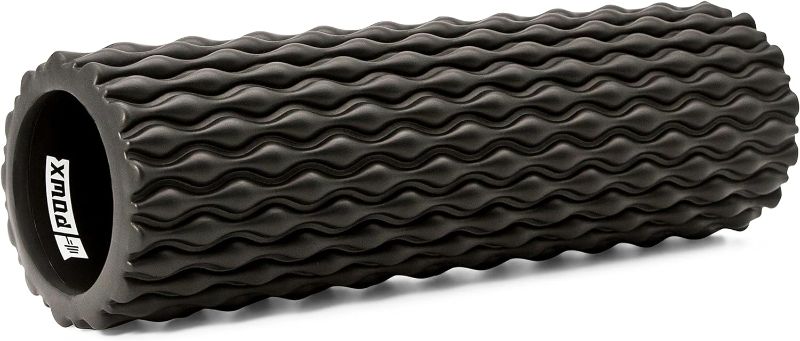Photo 1 of Textured Foam Rollers for Muscle Massage – HIGH-DENSITY [Firm] Back Foam Roller for Back Pain Relief & Muscle Recovery in Legs & Arms – Hollow Foam Roller for Muscle Exercises by PowX, 5.5x17.7 in.
