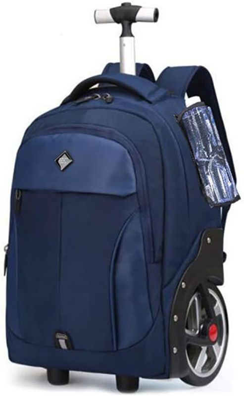 Photo 1 of Rolling Backpack, Backpack with Wheels for Business and Travel Commuter, Carry on Backpack with Laptop Compartment for Women and Men Adult (Blue, 20inch)
