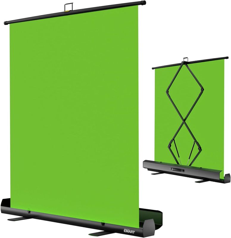 Photo 1 of Upgrate EMART Green Screen, 61 x 72in Collapsible Chroma Key Panel for Background Removal, Portable Retractable Wrinkle Resistant Chromakey Green Backdrop with Auto-Locking Frame, Aluminum Hard Case
