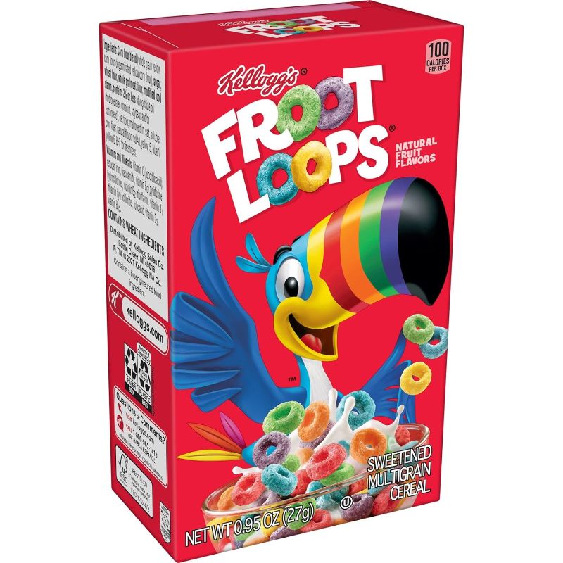 Photo 1 of Kellogg's Froot Loops, Breakfast Cereal, Original, .95oz (70 Count)
Best By: 7/19/24