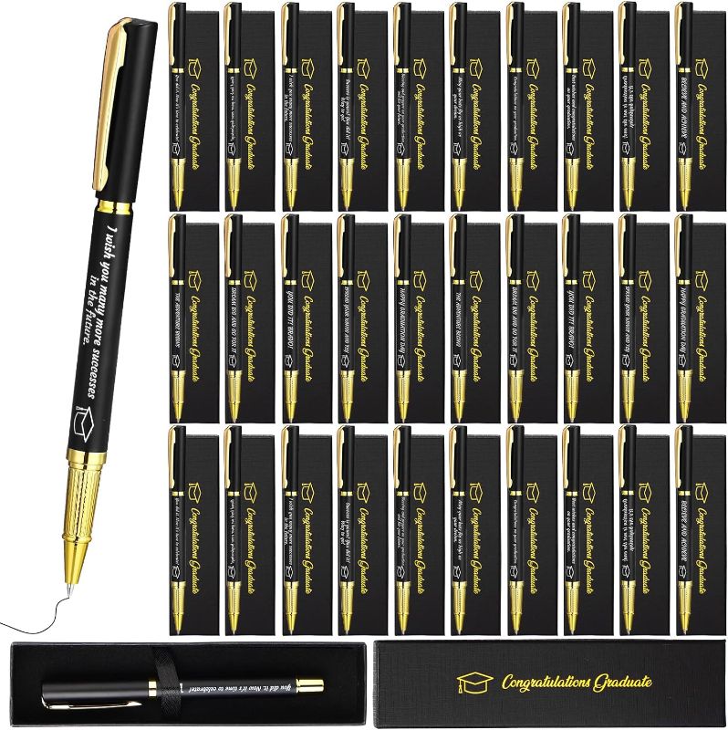 Photo 1 of  30 Set Graduation Pen Gifts Inspirational Ballpoint Pens with Gold Finish Gift Boxes Exquisite Graduate Party Favor Gift for Class of 2024 Graduation Party Office School Stationery Supply 