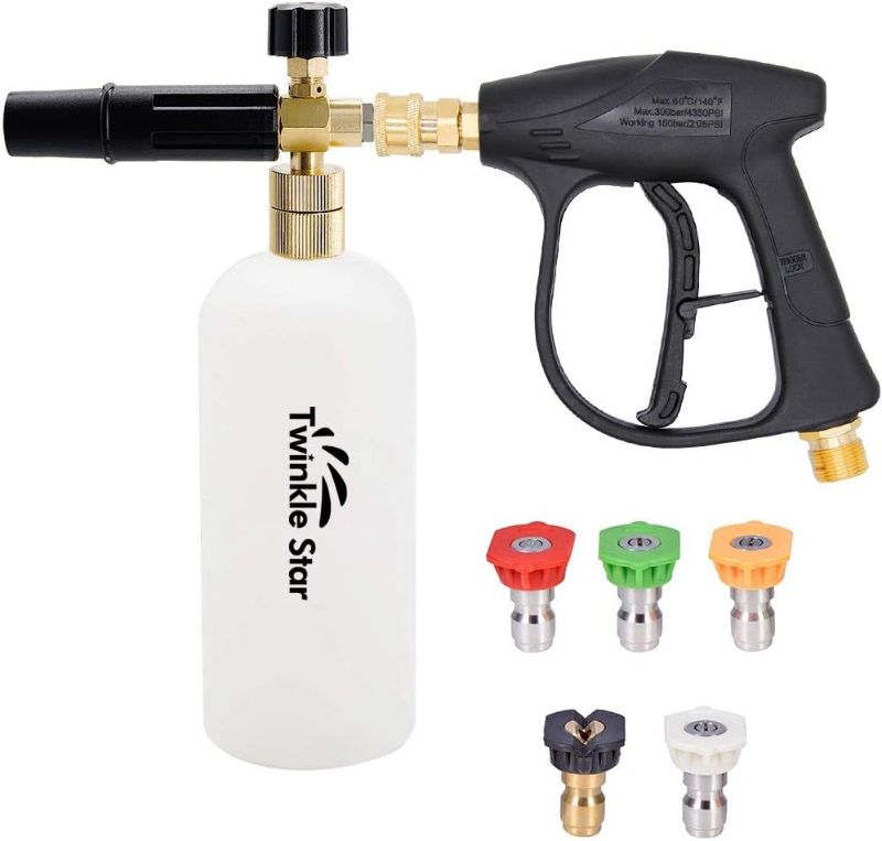 Photo 1 of  Twinkle Star Pressure Washer Gun Snow Foam Lance, with 1/4 Inch Quick Connector, 5 Pressure Washer Nozzle Tip, 1 Liter 