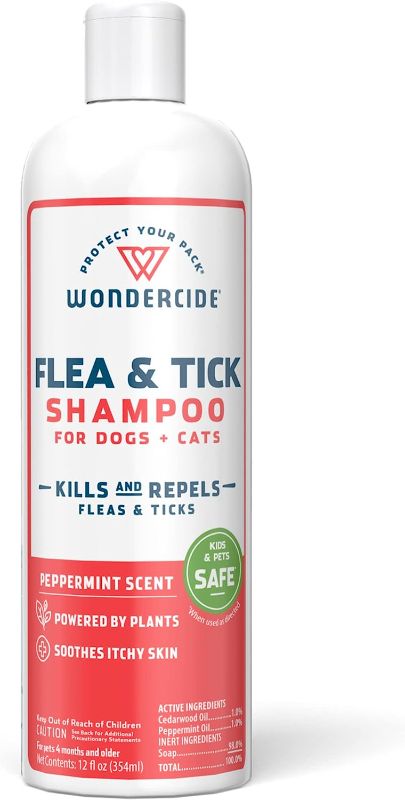 Photo 1 of Wondercide - Flea & Tick Shampoo for Dogs and Cats - Flea and Tick Killer Treatment with Natural Essential Oils - for Pets Over 4 Months - Powered by Plants - 12 Fl oz
