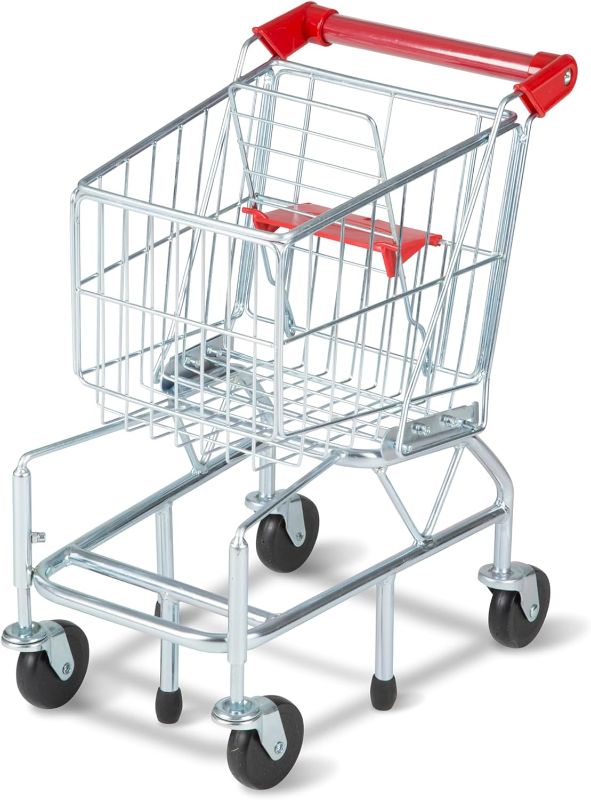 Photo 1 of Melissa & Doug Toy Shopping Cart With Sturdy Metal Frame - Toddler Shopping Cart, Pretend Grocery Cart, Supermarket Pretend Play Shopping Cart For Kids Ages 3+

