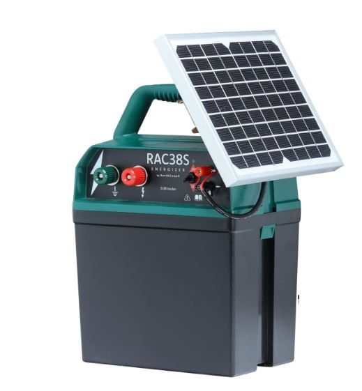 Photo 1 of RentACoop Solar Electric Fence Energizer (RAC38S - 0.38 Joules) - Solar Operated Energizer for Electric Fence Netting for Poultry, Chickens, Gardens, Goats, and Other Animals
