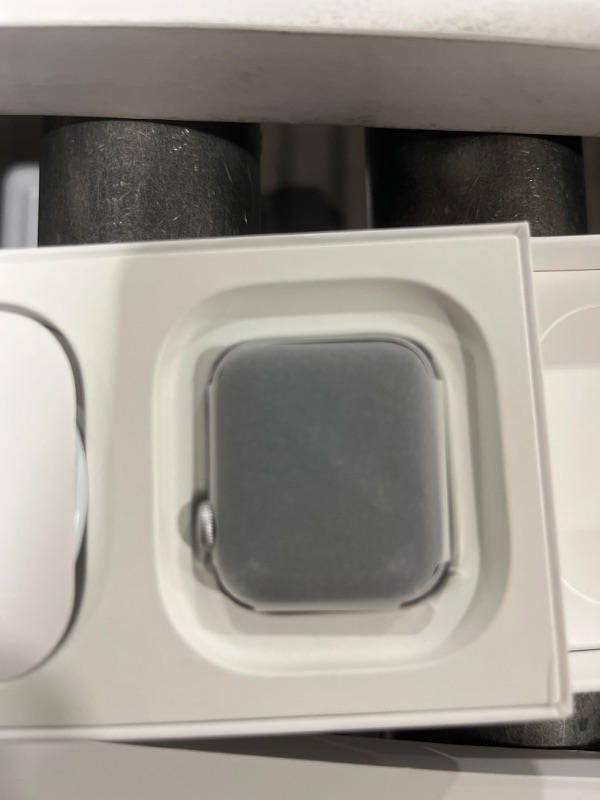 Photo 1 of Apple Watch SE (2nd Gen) [GPS 40mm] Smartwatch with Silver Aluminum Case with Storm Blue Sport Band S/M. Fitness & Sleep Tracker, Crash Detection, Heart Rate Monitor Silver Aluminum Case with Storm Blue Sport Band 40mm S/M - fits 130–180mm wrists Without 