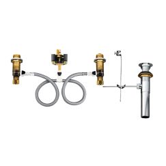 Photo 1 of Moen Brass Widespread Bathroom Sink Faucet Rough-In Valve with Drain Assembly, Featuring M-PACT Technology, 9000