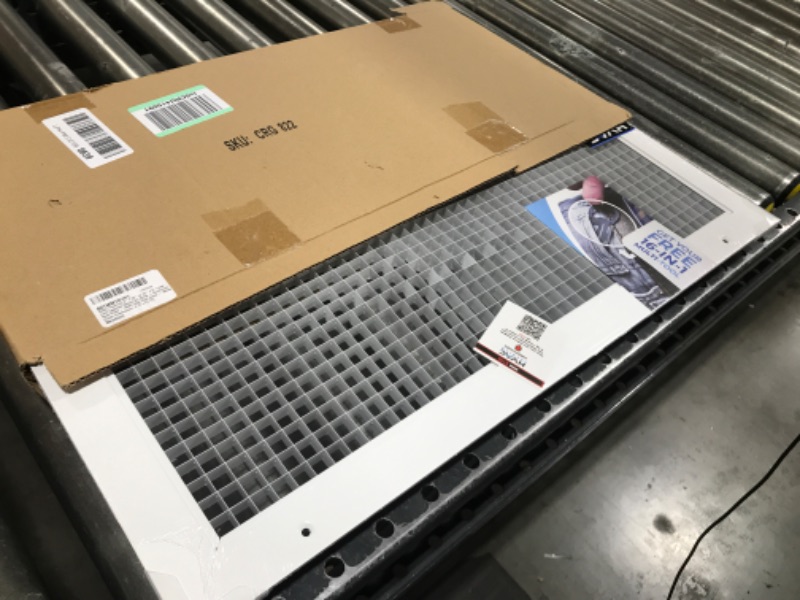 Photo 2 of 8" x 22" or 22" x 8" Cube Core Eggcrate Return Air Grille - Aluminum Rust Proof - HVAC Vent Duct Cover - White [Outer Dimensions: 10.75] 8 x 22 Return Grille