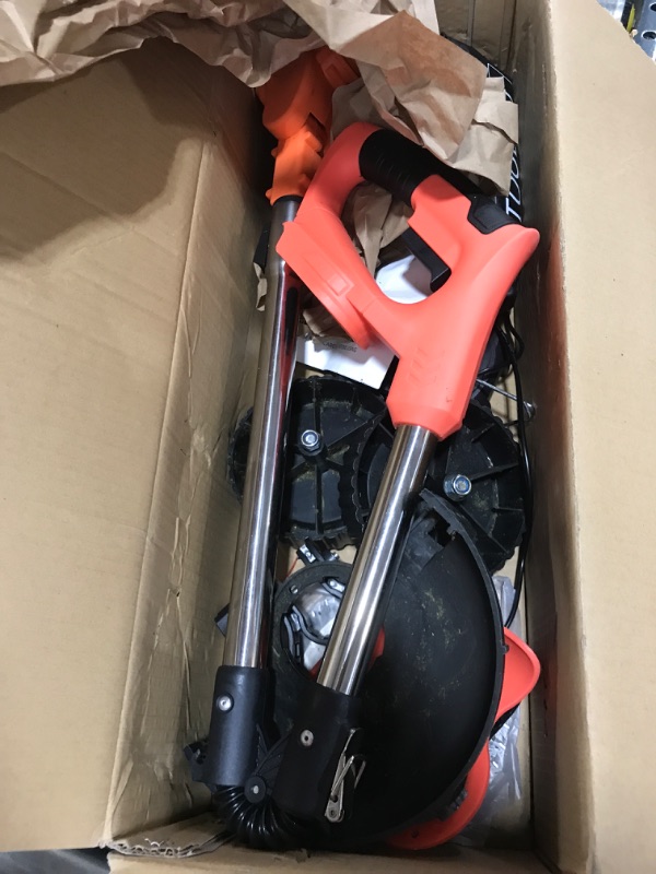 Photo 1 of Cordless Wacker, Electric Weed Eater Battery Powered, Foldable 2-in-1 Lightweight Stringless Grass Trimmer/Edger Lawn Tool/Brush Cutter with Adjustable Length for Yard Lawns Garden