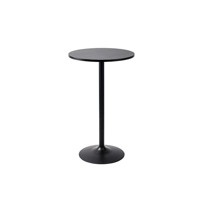 Photo 1 of Pearington Long and Small, Single Round Cocktail Bar, Pub, and Bistro High Table with Black Top and Base, 1 Pack,