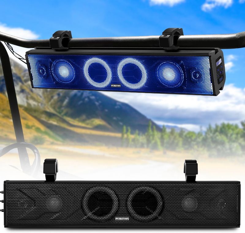 Photo 1 of UTV Sound Bar,26 Inch ATV Soundbar Music Sync Multicolor Lights SXS Sound Bar Waterproof Bluetooth Golf Cart Sound Bar for Polaris RZR Can-Am Defender Maverick
