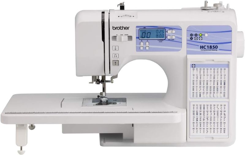 Photo 1 of Brother Sewing and Quilting Machine, HC1850, 185 Built-in Stitches, LCD Display, 8 Included Sewing Feet
