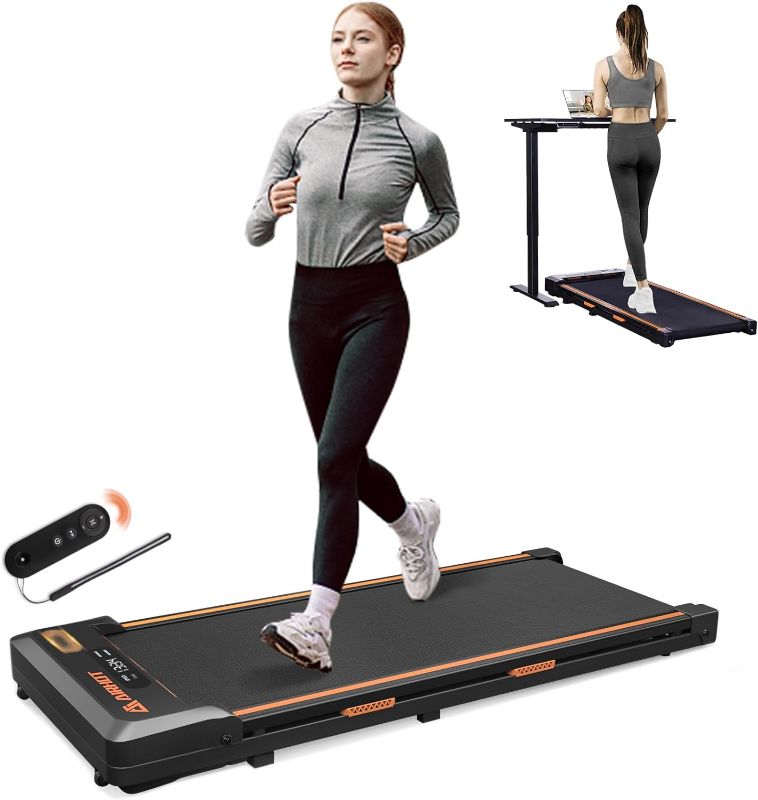 Photo 1 of Under Desk Treadmill, Walking Pad 2 in 1 for Walking and Jogging, Portable Walking Treadmill with Remote Control Lanyard for Home/Office, 2.5HP Low-Noise Desk Treadmill in LED Display