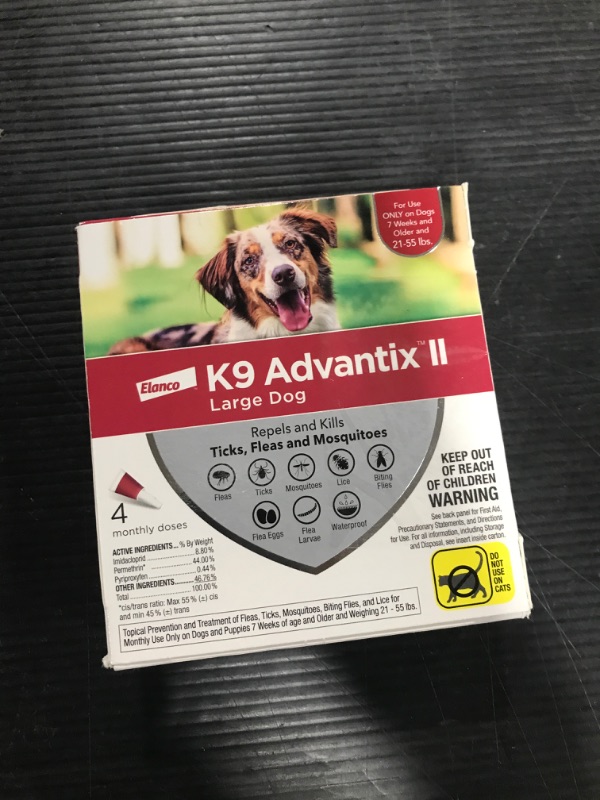 Photo 2 of Elanco K9 Advantix II Liquid Dog Flea Drops Imidacloprid/Permethrin/Pyriproxyfen 0.34 oz