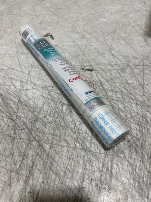 Photo 1 of 05F-C7R100-12 Brand Clear Adhesive Protective Liner Covering for Books and Documents, 13.5-Inches x 5-Feet