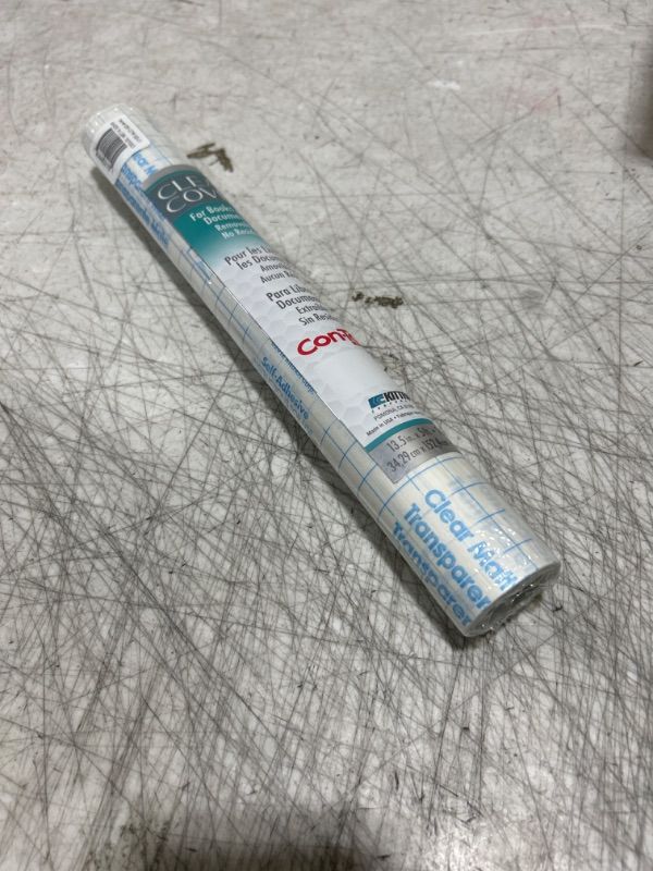 Photo 1 of 05F-C7R100-12 Brand Clear Adhesive Protective Liner Covering for Books and Documents, 13.5-Inches x 5-Feet
