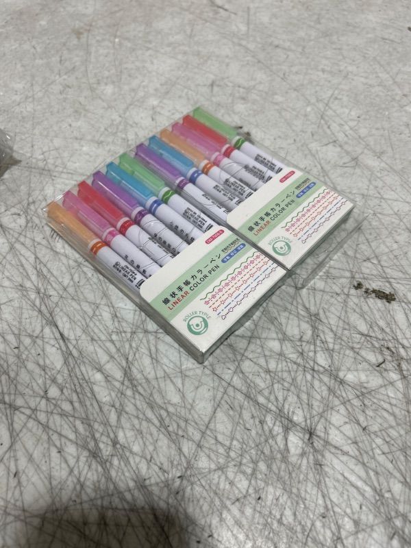 Photo 1 of AUAUY Curve Highlighter Pen Set, 12PCS Flownwing Curve Pens Highlighters Markers with 6 Different Curve Shapes, Colored Curve Pens Craft Pens for Note Taking Scrapbook Journaling Supplies Single Tip Markers-12PCS