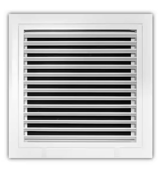 Photo 1 of 12 in. x 12 in. Aluminum Fixed Bar Return Air Filter Grille in White
