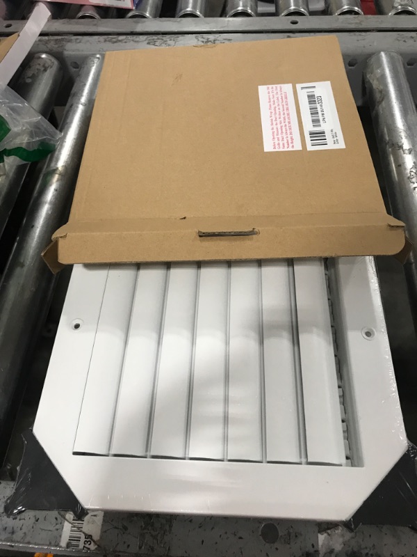 Photo 1 of Aluminum 1-Way Vent Cover: Adjustable Curved Blade Air Supply HVAC Diffuser - 8x8-Plastic Seal for Tight Fit, Quiet Air Flow, Multi-Shutter Damper