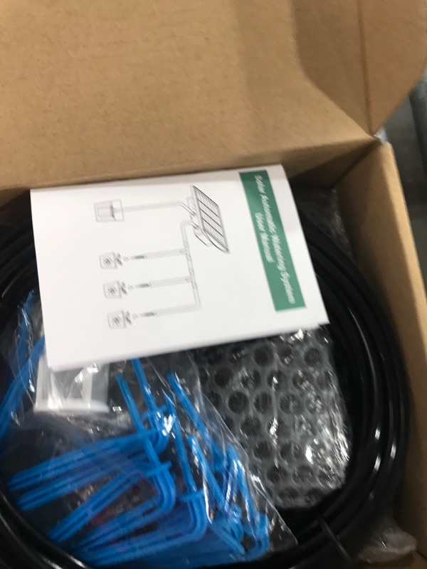 Photo 1 of Solar Auto Irrigation System, Solar Powered Drip Irrigation Kit with 2200mAh Battery & 6 Timer Modes, NVRGIUP Indoor Outdoor Automatic Self Watering System for 10 Potted Plants in Green House, Garden Solar Drip Irrigation System for 10-15 pots