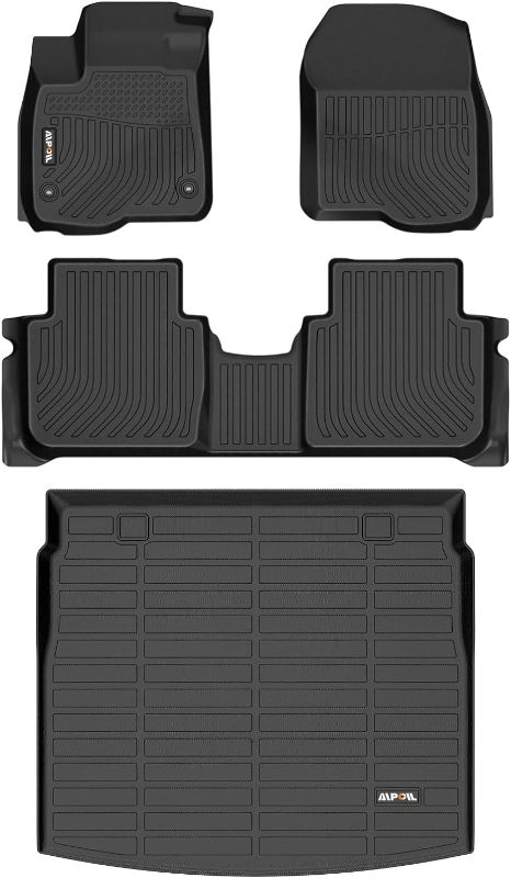 Photo 1 of AIPOIL® Floor Mats & Cargo Liner Set for 2023 2024 2025 Honda CR-V & 2023 2024 2025 Honda CRV Hybrid All Weather Protection TPE Anti-Slip Automotive Full Set Custom Car Mats Accessories - Black 