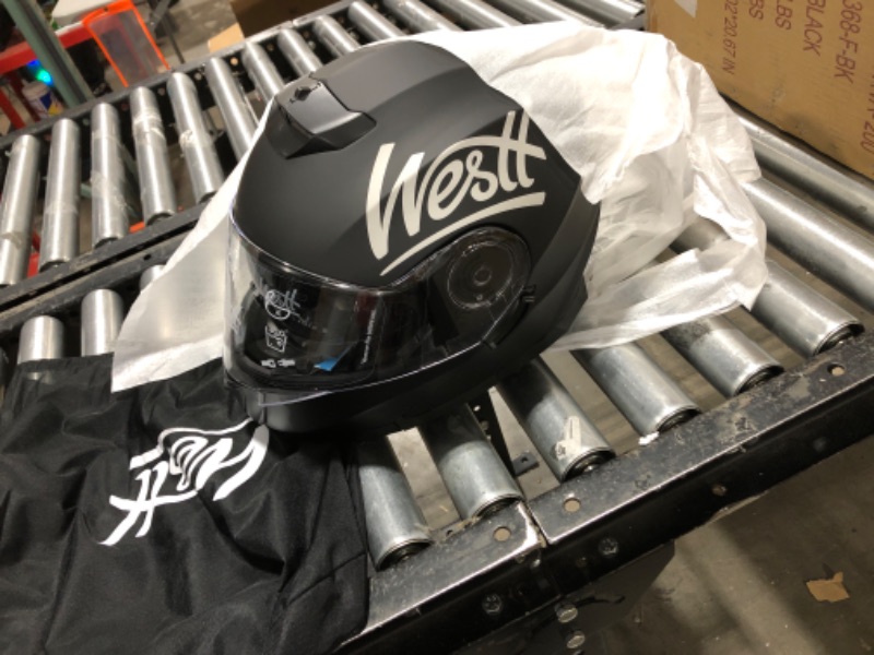 Photo 2 of Westt DOT Full Face Motorcycle Helmets - Flip up Dual Visor, Open Face Modular Motorcycle Helmet, Dirt Bike ATV Helmets Adult Off-Road Motorcycle Motocross Helmets for Men Women (L/Matte Black) L (23.23-23.62 in) Matt Black