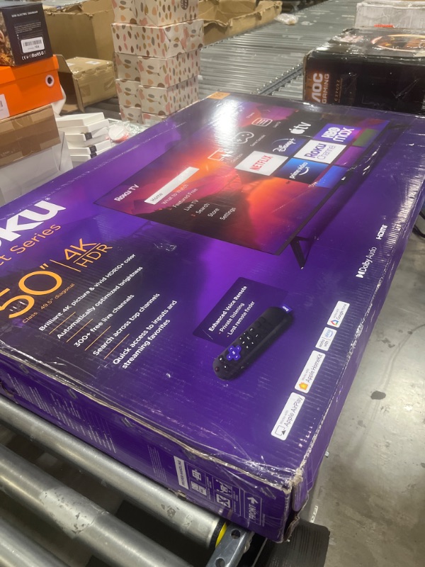 Photo 4 of ***PARTS ONLY*** --Roku Smart TV – 50-Inch Select Series 4K HDR RokuTV Enhanced Voice Remote, Brilliant 4K Picture, Automatic Brightness, & Seamless Streaming – Live Local News, Sports, Family Entertainment 50" ---***PARTS ONLY***